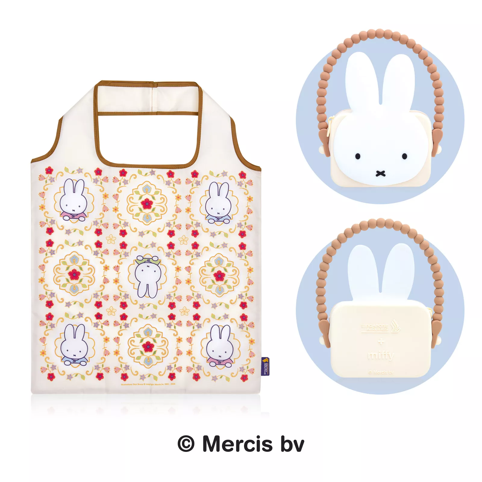 FOLDABLE SHOPPING BAG WITH SILICON POUCH BY MIFFY X SINGAPORE AIRLINES
